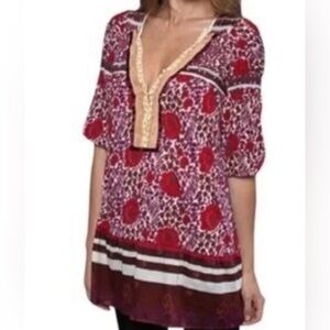 Free people Sweet Poland poppy multicolored Floral Red and white Mini dress